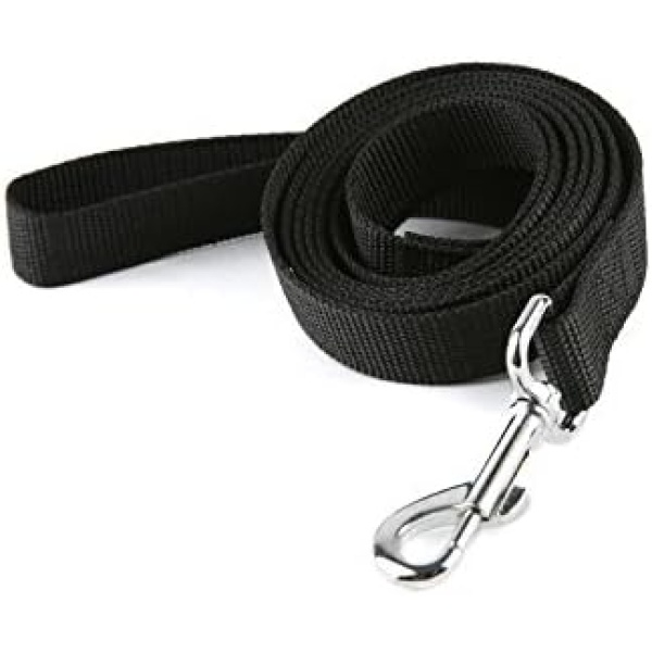 TAIDA Strong Durable Nylon Dog Training Leash, 6 Feet Long, 1 Inch Wide, for Small and Medium Dog (Black)