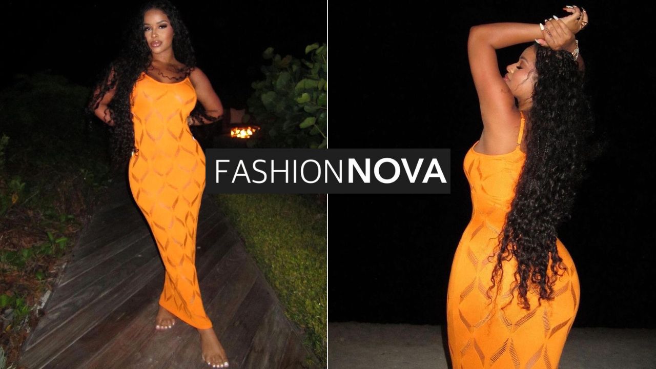 Taina Williams Shows off her Curves in a Orange Maxi Fashion Nova Dress + Find Similar Styles