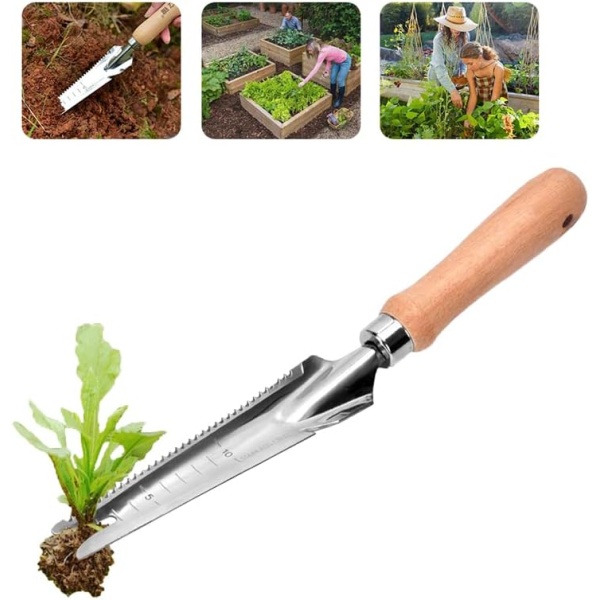 Weed Puller Garden Yard Lawn Hand Weeder Weeding Shovel Trowel Remover Tools Multifunctional Stainless Steel for Gardening