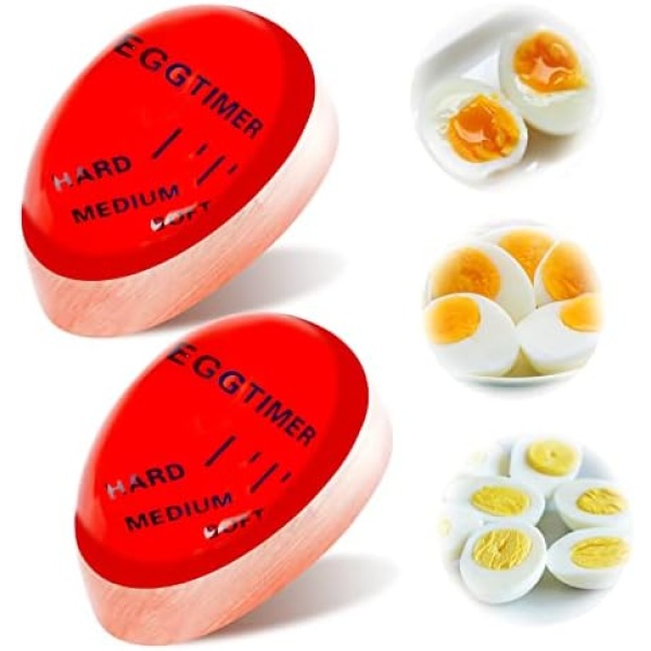 2 Pack Egg Timer for Boiling Eggs Hard & Soft Egg Thermometer Color Changing Indicator Egg Timer That Changes Color When Done Kitchen Tool Accessory