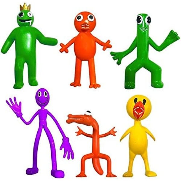 6PC Rainbow Friends Figure Model,Rainbow Doll Friends,3.6-4.5in Rainbow Friends Action Figures Toys,Colorful Anime Figures Halloween Thanksgiving Christmas Kids Gifts(6PC-C)