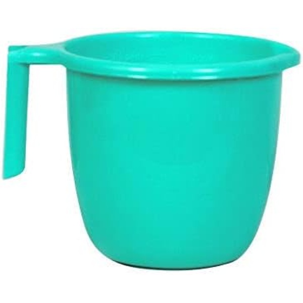 ATCUSA Plastic Mugs for Bathroom Bath Accessory x 1 Mug Bathing Mugs Dabba camping mug, certified bathing water mug - 1.5 litre capacity - Assorted colors