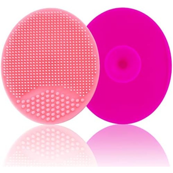 Baby Cradle Cap Brush, Baby Bath Brush, Silicone Massage Brush, Silicone Scrubbers Exfoliator Brush | The SkinSoother Baby Essential for Dry Skin, Cradle Cap and Eczema (Large-Pink & Rose Red)