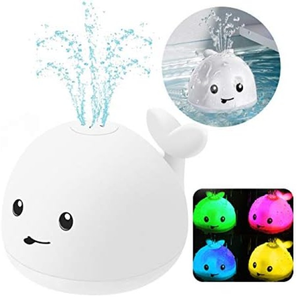 Bath Toys, Bath Toys for Toddlers Water Spray Toys for Kids, Baby Toys Whale Toy Cut Light Up,Bathtub Toys Spray Water Squirt Toy Whale Water Sprinkler Pool Toys for Toddlers Infants Kids