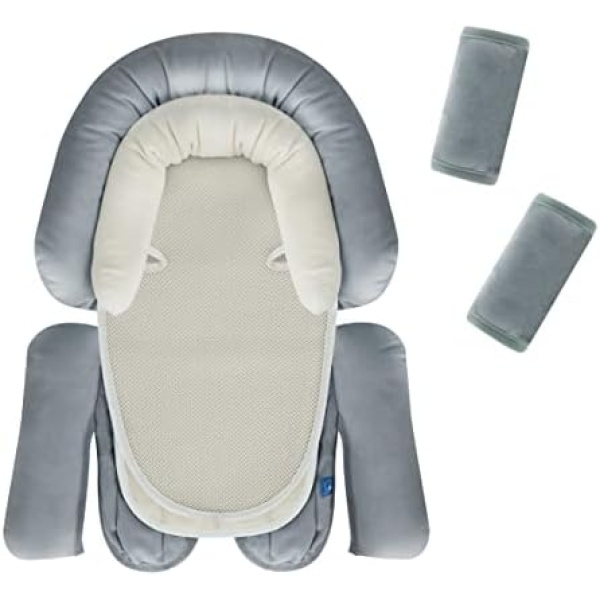 COOLBEBE Upgraded 3-in-1 Babybody Support & Strap Covers Set for Newborn Infant Toddler - Extra Soft Car Seat Insert Cushion Pad, Perfect for Carseats, Strollers, Swing