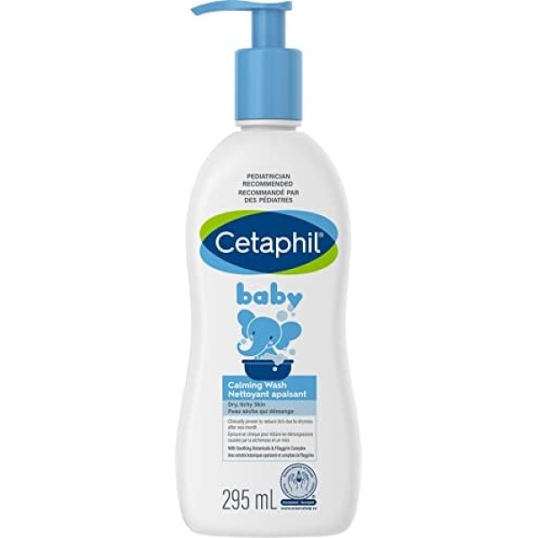 Cetaphil Baby Calming Wash With Filaggrin, Shea Butter, For Dry Itchy Skin, Paediatrician Recommended, 295ml