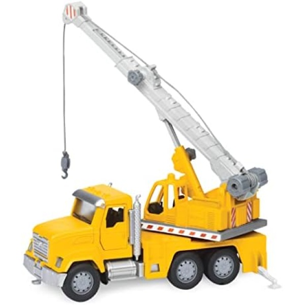 DRIVEN by Battat – Micro Crane Truck – Toy Crane Truck with Lights, Sounds and Movable Parts for Kids Age 3+