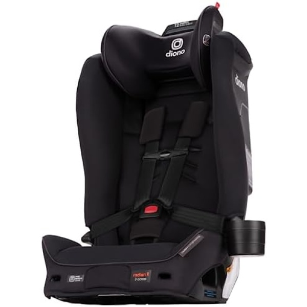 Diono Radian 3R SafePlus, All-in-One Convertible Car Seat, Rear and Forward Facing, SafePlus Engineering, 10 Years 1 Car Seat, Slim Fit 3 Across, Black Jet