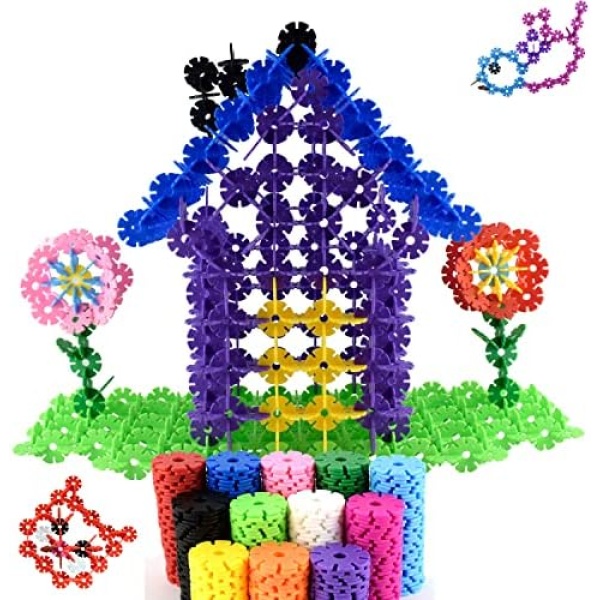 Educational Building Blocks 500 Piece Interlocking Plastic Disc Set A Creative and Educational Alternative to Building Blocks【 L】 1.7 in - A Great Toy for Both Boys and Girls