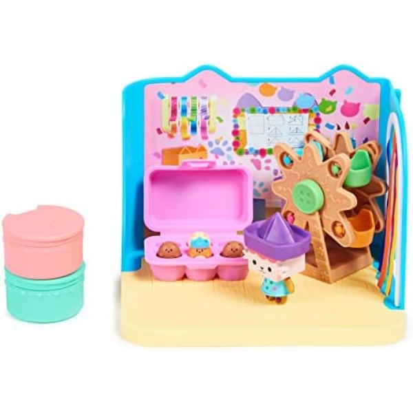 Gabby's Dollhouse, Baby Box Cat Craft-A-Riffic Room with Exclusive Figure, Accessories, Furniture and Dollhouse Delivery, Kids Toys for Ages 3 and up