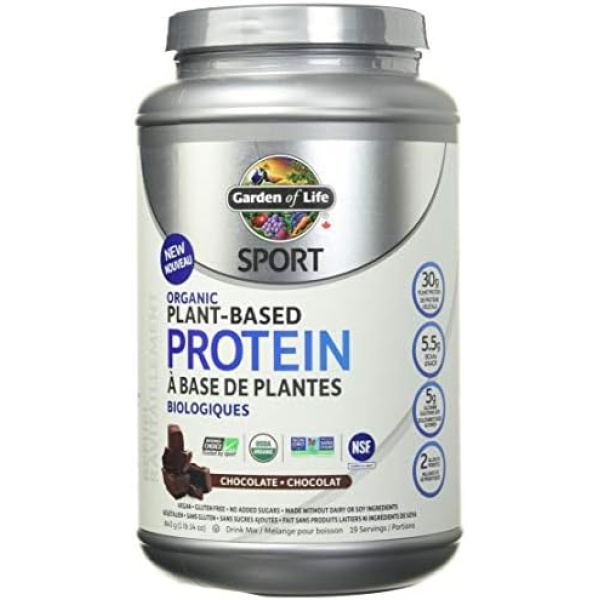 Garden of Life Sport Organic Plant Based Protein, Chocolate, 840gFormulated with pea protein to help your body recover faster, build and repair muscle and fuel your metabolism along with Truly Clean multi-sourced plant based ingredients. 30g of Complete Organic Plant Protein, including U.S.A. organic pea protein, with Branched Chain Amino Acids