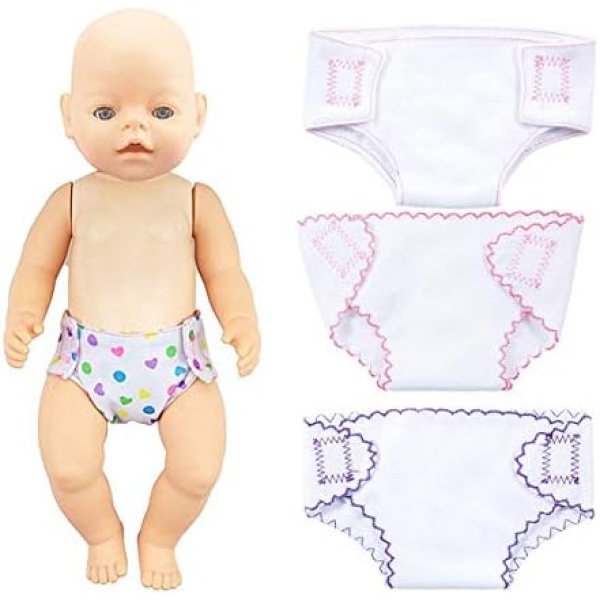 Gearmax 4 Pcs Baby Doll Nappies,Doll Accessories Set for Dolls 14-16 Inch