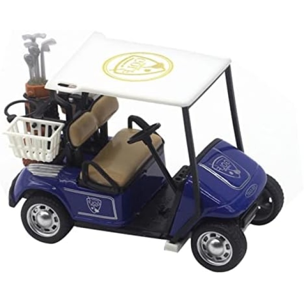 Golf Cart Model,Mini Pull Back Action Cart Assembly Model Play Vehicle Toys, 1:36 Scale Golfcart Vehicle Miniature Ornament for Kids Toy Home Office Decor (Blue)