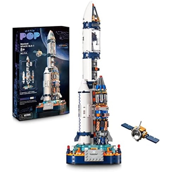 JOJO&Peach Space Exploration Rocket Building Toys, Collectible and Display Model Kits, Creative Gift for Adults Boys Girls Age 8+（863 Pieces）