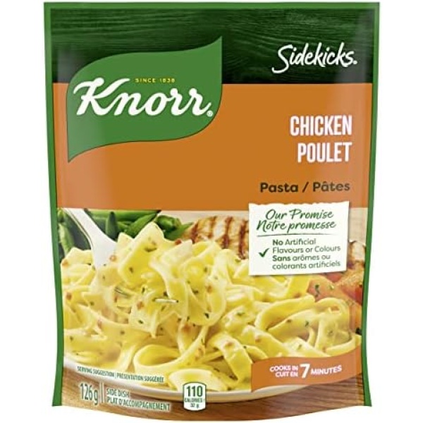 Knorr Sidekicks Pasta Side dish for a quick meal that's easy to prepare Chicken without artificial flavours 126 g (Pack of 8)