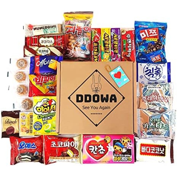 Korean Snack Box (22Type 25EA) Various Yummy Snacks Chips Cookies Candy Ramen Gift