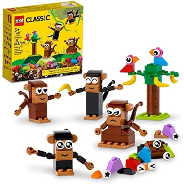 LEGO Classic Creative Monkey Fun 11031 Building Toy Set for Kids, Boys, and Girls Ages 5+ (135 Pieces)