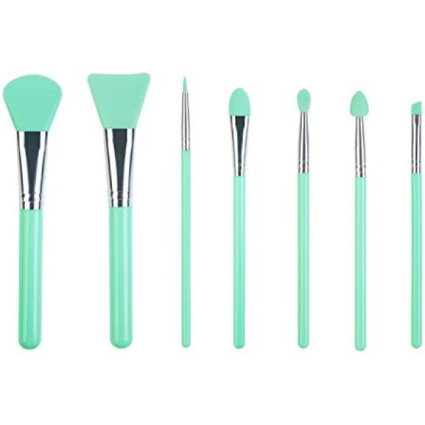 LORMAY 7-Piece Silicone Makeup Brush Set for Face Mask Eyeliner Eyebrow Eye Shadow Lip and UV Resin Epoxy Crafting