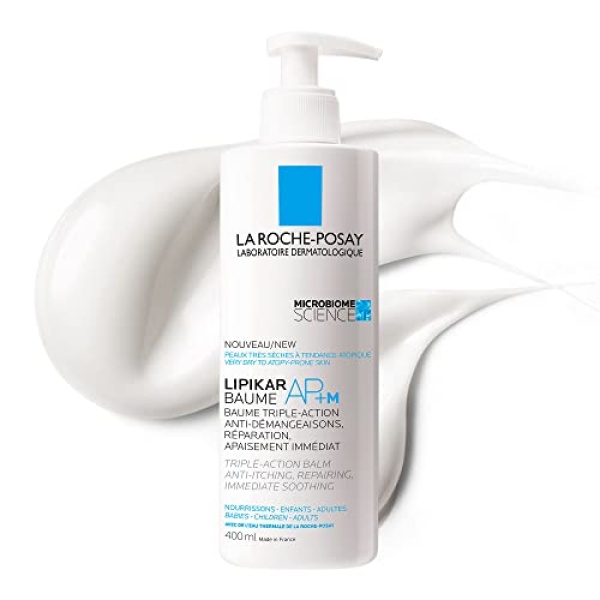 La Roche-Posay Lipikar Balm AP+M body lotion for dry skin, ECZEMA-prone cream with Shea Butter & Niacinamide. Anti-Itch, itchy skin relief for face, body & hands. Babies, children & adults, 400ml.