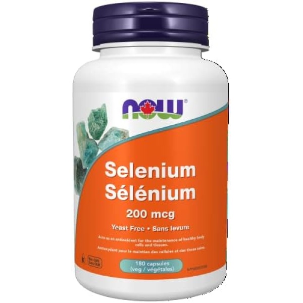 NOW Supplements Selenium 200mcg Capsules, 180 Count