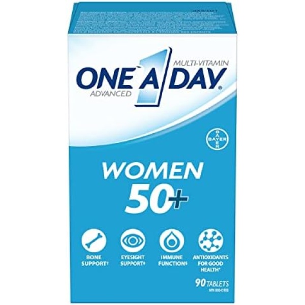 One A Day Women 50 Plus Multivitamin Tablet, Specially Formulated with Vitamins & Minerals for Women 50+, 90 Tablets