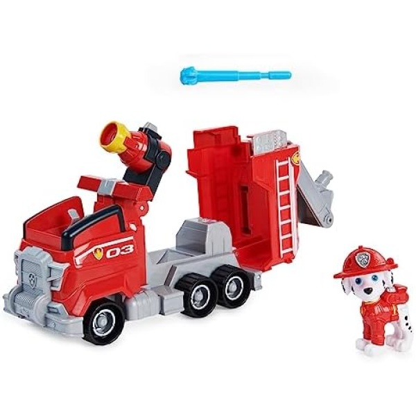 PAW Patrol, Marshall’s Deluxe Movie Transforming Fire Truck Toy Car with Collectible Action Figure, Kids Toys for Ages 3 and up