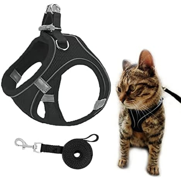 PetzYouOne Cat Harness and Leash Breathable Mesh Dog Harness with Reflective Strap for Kitten Puppy Rabbit