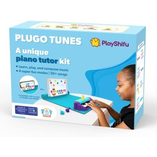 Plugo Tunes by PlayShifu - Piano Learning Kit | Musical STEAM Toy for Ages 4-10 - Music Instruments Gift for Boys & Girls (Works with iPads, iPhones, Samsung tabs/Phones, Kindle Fire)