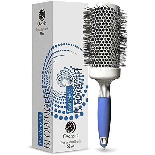 Professional Round Brush for Blow Drying - Large Ceramic Ion Thermal Barrel Brush for Sleek, Precise Heat Styling and Maximum Volume - Lightweight, Antistatic Bristle Hair Brush by Osensia 53mm (Not Electrical)