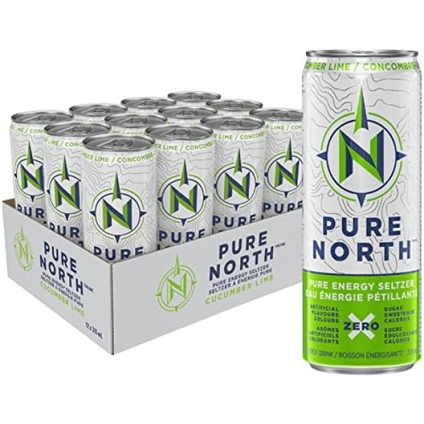 Pure North Cucumber Lime, 355mL Can, Pack of 12