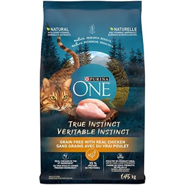 Purina ONE True Instinct Grain Free Natural Dry Cat Food with Real Chicken, 1.45 kg