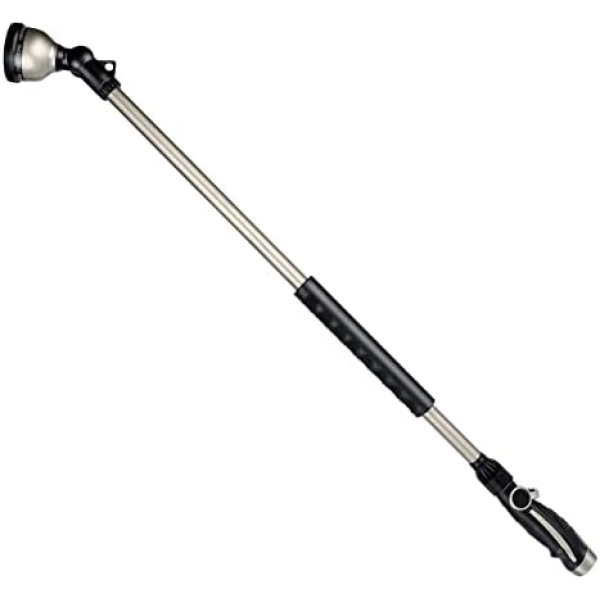 RESTMO 36” Long Watering Wand, Metal Garden Hose Wand with 180° Swivel Head and 10 Spray Patterns, 3ft Heavy Duty Hose Nozzle Sprayer with Thumb Flow Control, Ideal to Water Hanging Baskets, Shrubs