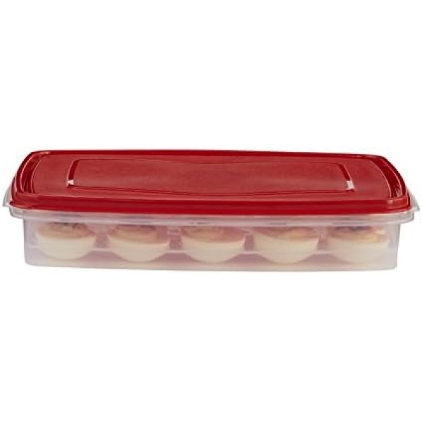 Rubbermaid Specialty Egg Keeper Food Storage Container , Red