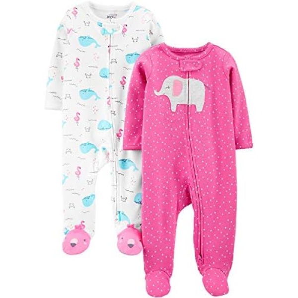 Simple Joys by Carter's Baby-Girls 2-Pack Cotton Footed Sleep and Play