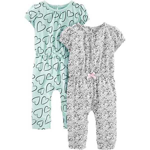 Simple Joys by Carter's Baby Girls' 2-Pack Jumpsuits