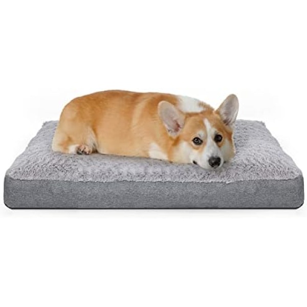 Sivomens Dog Bed, Washable Dog Beds for Large Dogs-Up to 70lbs, Ultra Soft Dog Crate Bed with Removable Cover, Anti-Slip Bottom Pet Bed