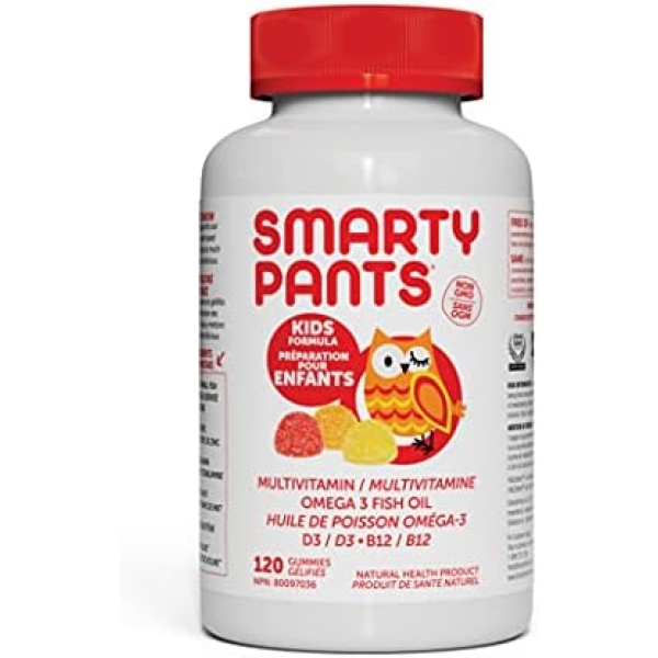 SmartyPants Kids Formula Daily Gummy Multivitamin: Vitamin C, D3, and Zinc for Immunity, Gluten Free, Omega 3 Fish Oil (DHA/EPA), Vitamin B6, Methyl B12, 120 Count (30 Day Supply)