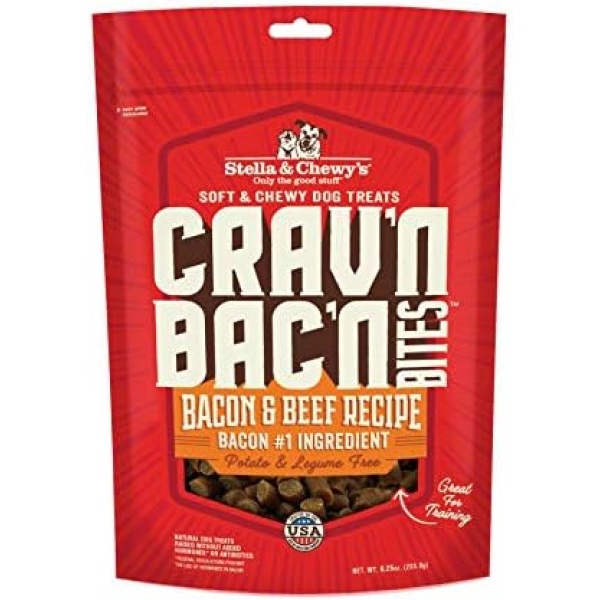 Stella & Chewy's Crav'n Bac'n Dog Treats Bacon & Beef Recipe, 8.25 oz. Bag