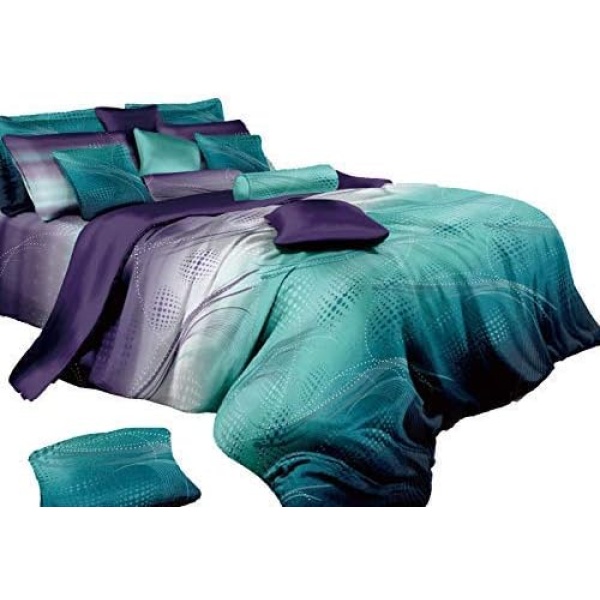 Swanson Beddings Twilight-P 3-Piece 100% Cotton Bedding Set: Duvet Cover and Two Pillow Shams (King)