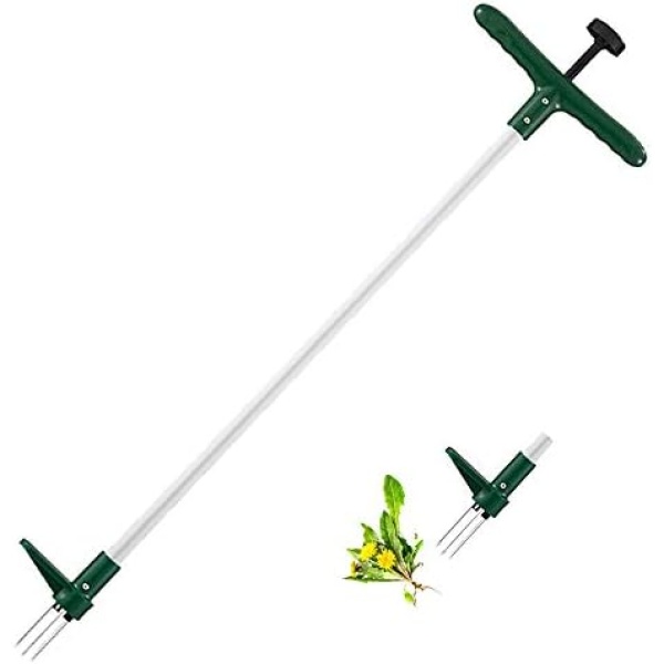 Walensee Weed Puller, Stand Up Weeder Hand Tool, Long Handle Garden Weeding Tool with 3 Claws, Hand Weed Hound Weed Puller for Dandelion, Standup Weed Root Pulling Tool and Picker, Grabber (1 Pack)