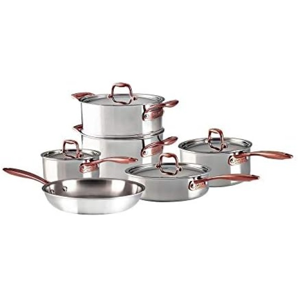 ZWILLING Rosé 10-Piece Premium Stainless Steel Kitchen Cookware Set- Nonstick Cooking Set, Stay Cool Handle, Dishwasher Safe