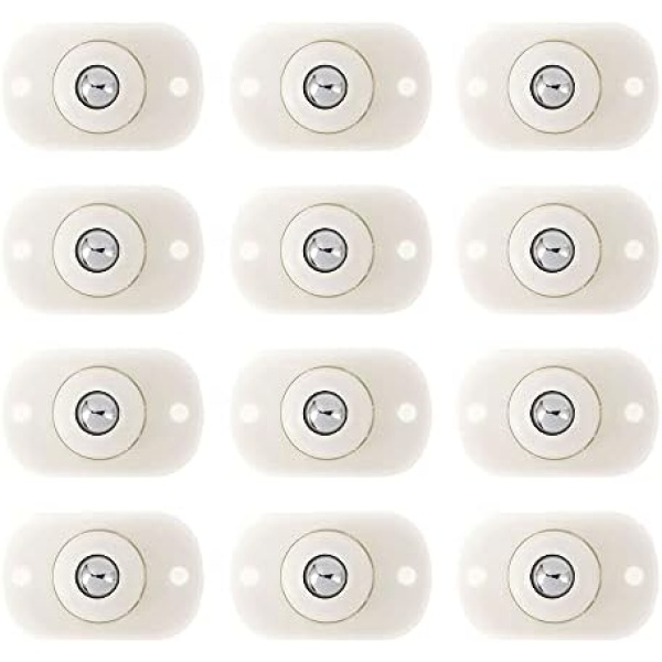12 Pcs Casters Wheels Self Adhesive Paste Pulley/Stainless Steel Mini Swivel Caster Wheels with 360 Degree Rotation for Plastic Storage Bins Container Small Furniture Trash Can Box Moving Wheels (12 Pcs)