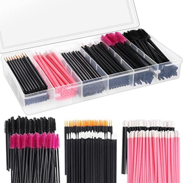 270 Pcs Disposable Makeup Applicators Kit, Mascara Wands Lip Applicators Disposable Eyeliner Brush for Women Makeup Artist Supplies with Storage Box