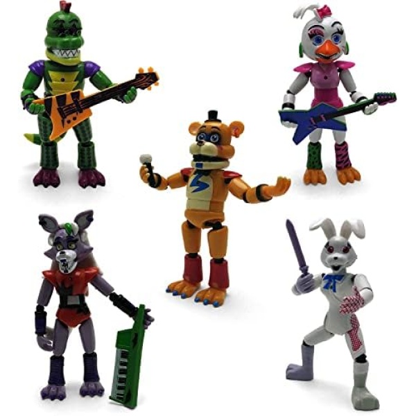 5Pcs/Set 14Cm Action Figure Toy Security Breach Series Foxy Bonnie Fazbear PVC Dolls FNAF for Kid Gifts