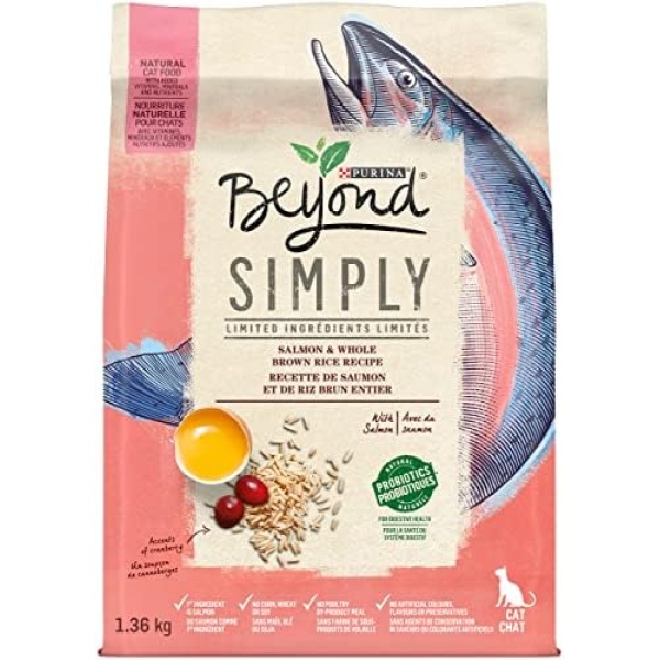 Beyond Simply Natural Dry Cat Food, Salmon & Whole Brown Rice 1.36 kg Bag