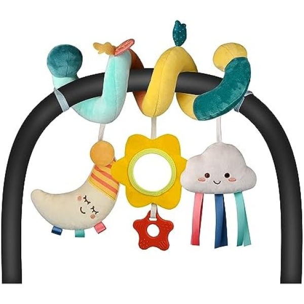 Car Seat Toys Infant Toys 0-3 Months Newborn Toys Stroller Toys Baby Toys 0-3 Months, Baby Toys 0-6 Months for Crib Mobile Bassinet with Rattles Jingle Mirror Teether for 0 3 6 9 12 Boys Girls Babies