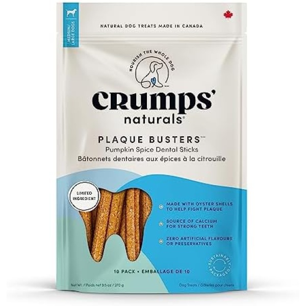 Crumps' Naturals PB-WP-7" Plaque Busters with Pumpkin Spice, 7"- 8 Pack