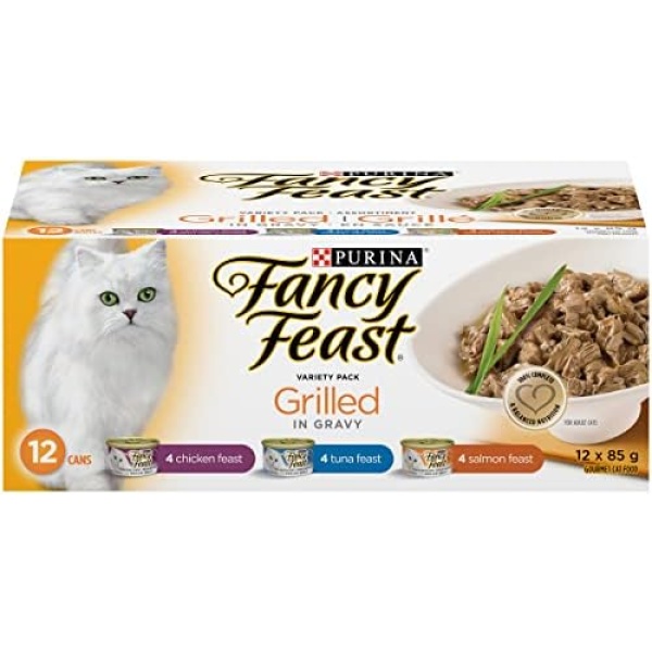 Fancy Feast Wet Cat Food, Grilled Variety Pack 85 g Cans (12 Pack)