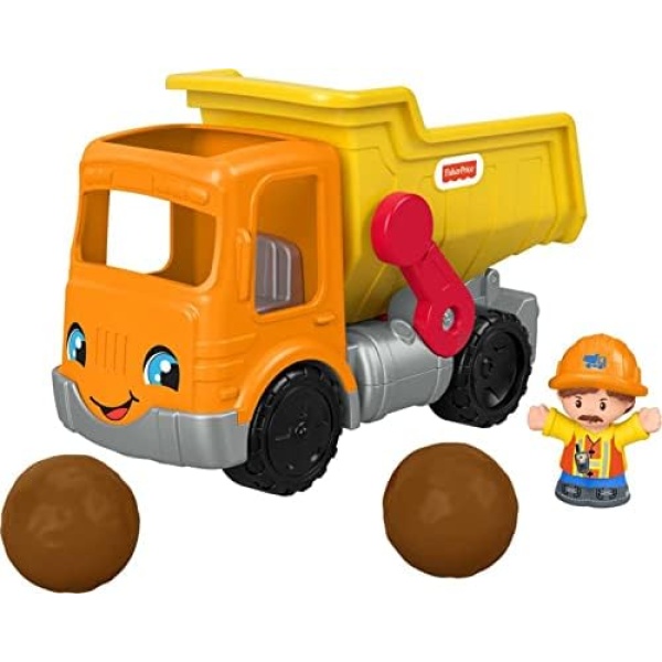 Fisher-Price Little People Toddler Construction Toy Work Together Dump Truck With Music Sounds And 3 Pieces For Ages 1+ Years