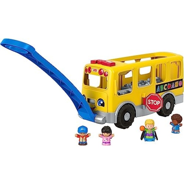 Fisher-Price Little People Toddler Learning Toy Big Yellow School Bus With Lights Sounds & Smart Stages, 4 Figures, Ages 1+ Years